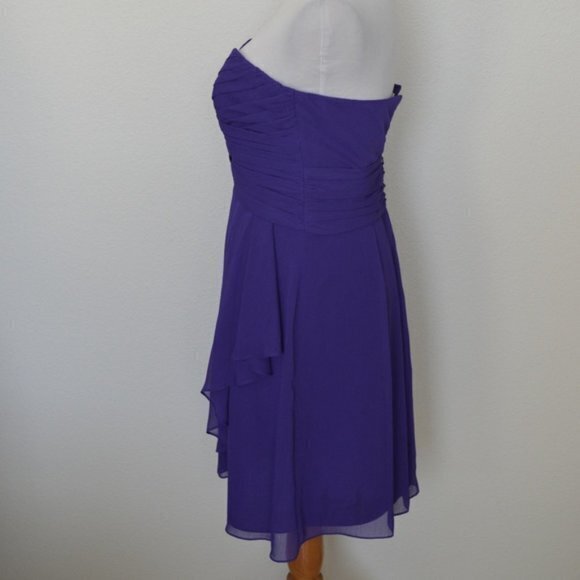 David's Bridal REGENCY Short Crinkle Chiffon Dress - Picture 4 of 5